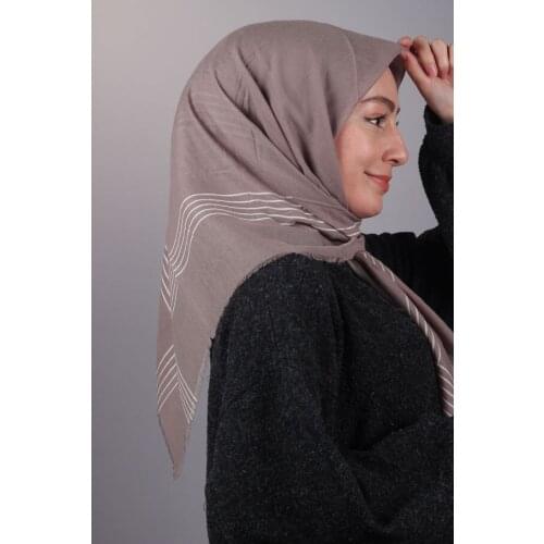POLOİST SOLID COLOR VERA STRIPE COTTON SCARF-DESEN-01-RENK-07