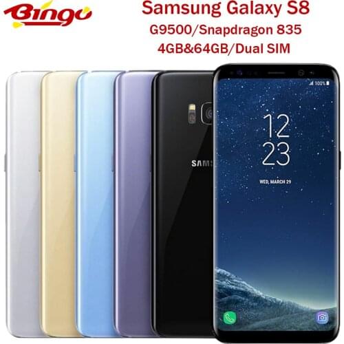 Samsung Galaxy S8 G9500 Dual Sim Unlocked 4G Android Mobile Phone Octa Core Snapdragon 835 5.8" 12MP&8MP RAM 4GB ROM 64GB NFC