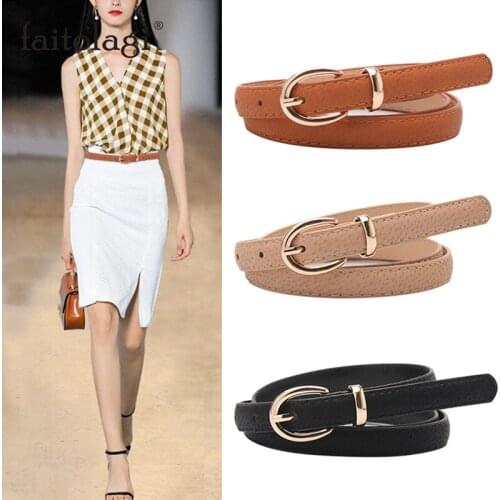 Thin Leather Female Belt Strap Black White Brown Women Belts Ladies Dress Belt Girls Pants Jean Waist Belt ceinture femme riem