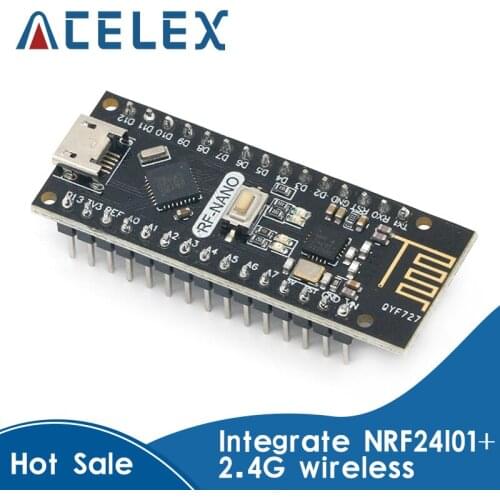 RF-Nano for Arduino Nano V3.0, Micro USB Nano Board ATmega328P QFN32 5V 16M CH340, Integrate NRF24l01+2.4G wireless