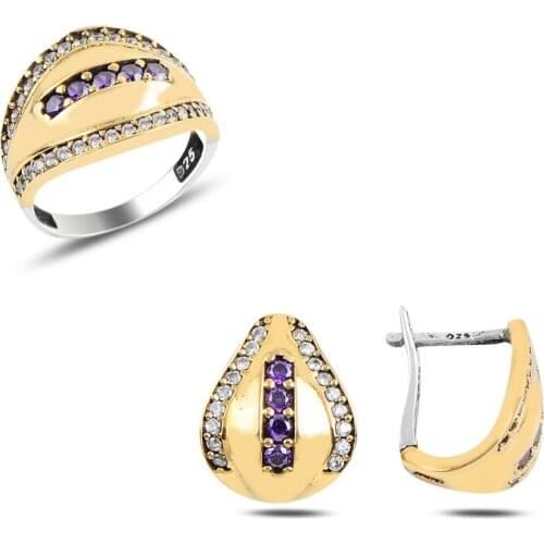 Silver 925 Sterling Zircon Cubic Zirconia Authentic Set