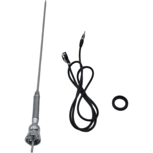 18.5in Silver Car Auto Vehicle Antenna Telescopic Extended Spring Soft Rod