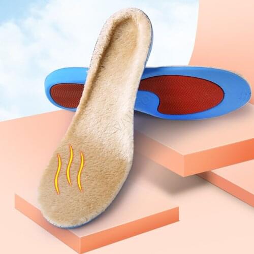Keep Warm Heated Insoles Thicken Rabbit fur warm insole Orthopedic Insoles Flat Feet Arch Support For Man Woman Boots Shoe Pads