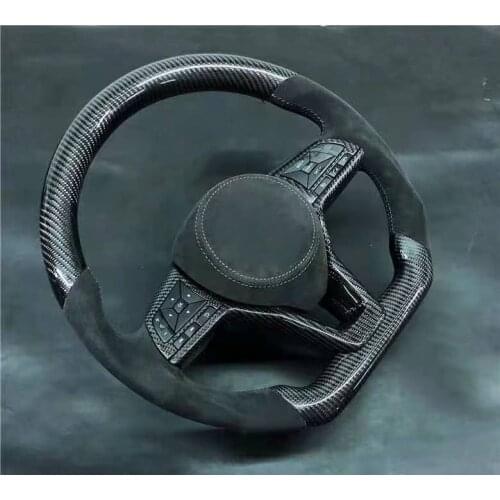 YeederCar Cuatomized Trim Real Carbon Fiber Sports Steering Wheel Alcantara Leather compatible for Nissan Kicks 2014-2020
