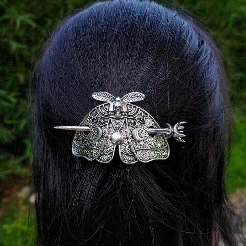 11type Retro Witch Hair Barrette Dragon Death Head Skull Moth Hair Sticks Celtics Gothic Hairpin Pagan Hair Jewelry For Gift