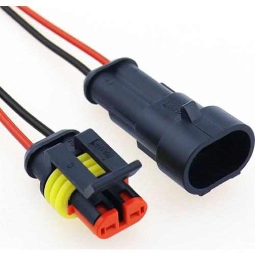 1set 2 Pin Auto Way Male & Female Waterproof Electrical Connector Plug with cable