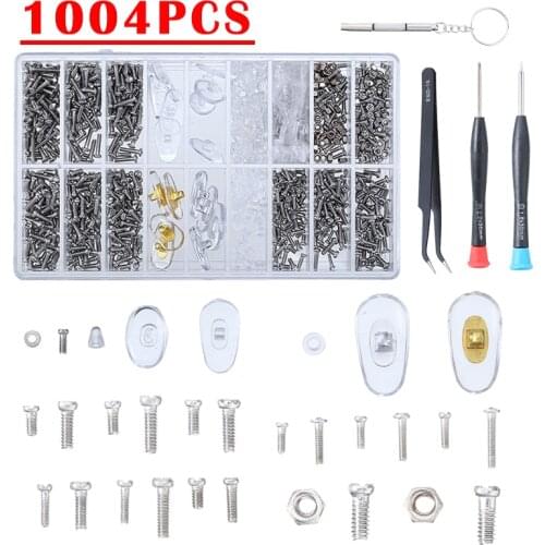 1set Stainless Steel Glasses Watch Screws Nut Nose Pads Assorted Set For Watch Clock Eyeglass Watchmaker Repair Part Tools