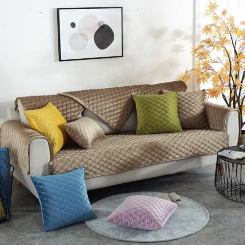 1 Piece Plush Fabric Sofa Cover European Style Soft Slip Resistant Slipcover Seat Couch Cover Sofa Towel For Living Room Decor