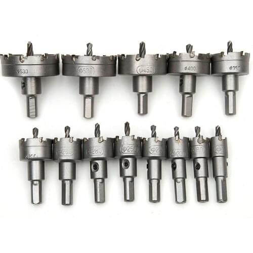 13pcs 16-53mm Core Drill Bit Holesaw Metal Cutter Cutting Used for Stainless Steel Iron Aluminum Alloy Metal Hole Saw Hand Tool