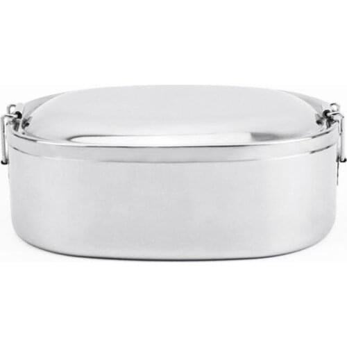 2pcs 304 Stainless Steel Square Lunch Box Bento Food Picnic Container Snack Breakfast Leakproof Travel