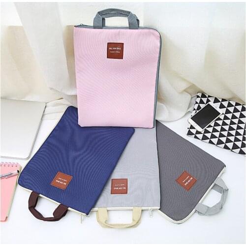 2pcs/lot Large Canvas A4 File Folder Document Bag Business Paper Storage Organizer Bag Stationery School Office Supplies