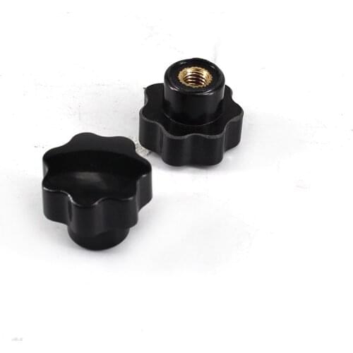 2pcs Star Clamp Knob Female Thread M8/M10/M12/M16 Non Through Mechanical Star Thumb Nut Black Bakelite Clamping Knob Handles