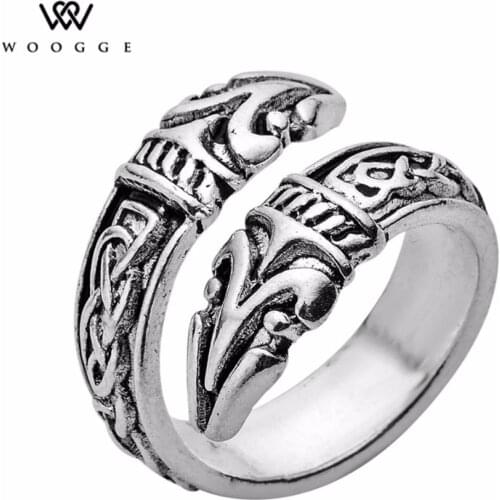 2018 Fashion Jewelry Adjustable Viking Snake Ring Bague Acier Inoxydable Pour Femme Vintage Stainless Steel Rings For Women Men