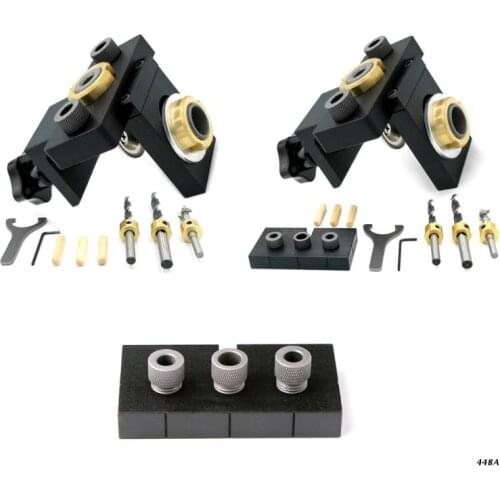 3-in-1 Punch Locator Jig Cabinet Hardware Adjustable 8/15mm Drilling Dowelling