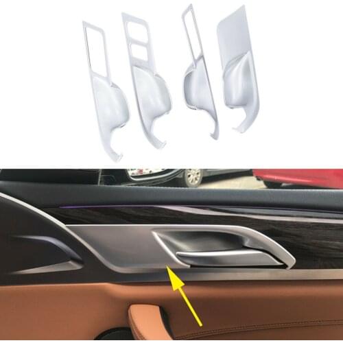 4PCS Chrome Interior Door Handle Cover Trim Molding Fit For BMW X3 G01 2018 2019 Accessories Decoration
