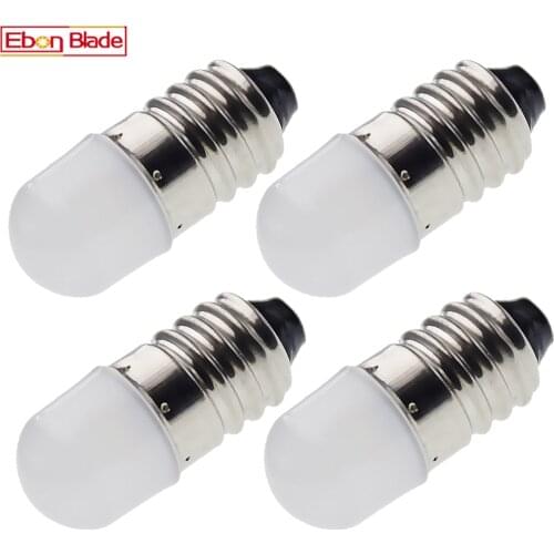 4Pcs E10 LED Upgrade Flashlight Bulb 3V 4.5V 6V 12V 3030 1SMD Screw Mini Lamp Replcement Torch Machine Bicycle Moto Light White
