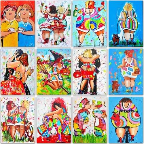 5D DIY Diamond Painting Cartoon Sexy Color Fat Girl Ladies kit Full Square&Round Diamond embroidery Cross stitch Diamond mosaic