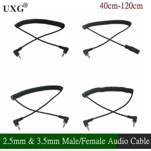 90 Degree 3.5mm Jack AUX Audio Cable 3.5MM Male to Male Female Cable For Phone Car Speaker MP4 Headphone Jack Spring Audio Cable