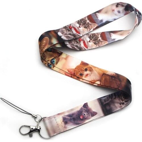 CA180 Cute Cat Kawaii Lanyard Neck Strap for key ID Card Cellphone Straps Badge Holder DIY Hanging Rope Neckband Accessories