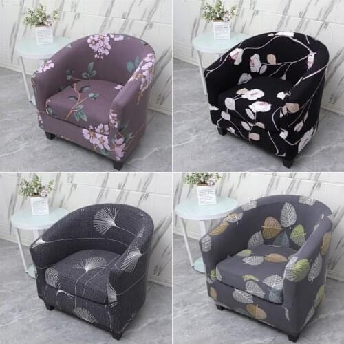 Nordic Club Chair Slipcover Stretch Armchair Covers Green Natural Printed Tub Chair Cover Sofa Cover Spandex Couch Covers