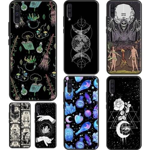 Occult Witchcraft Moon Gothic Witch Case For Samsung A51 A71 A11 A31 A50 A70 A40 A02S A20S A12 A32 A42 A52 A72 A20e A21S Coque