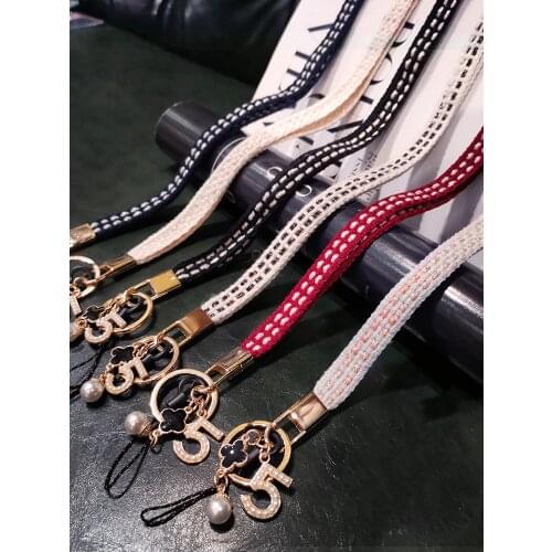 Four Leaf Clover Phone Lanyard Strap For iphone huawei redmi samsung xiaomi Mobile Phone ID Card Long Hanging Rope String