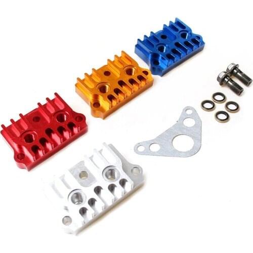 CNC Oil cooler radiator cooling adapter plate cylinder cover for motorycycle pit dirt bike 125cc horizontal engine free shipping