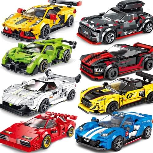 City car speed champion sports racing car vehicle racer moc building blocks educational toys friends 2020 New Gift