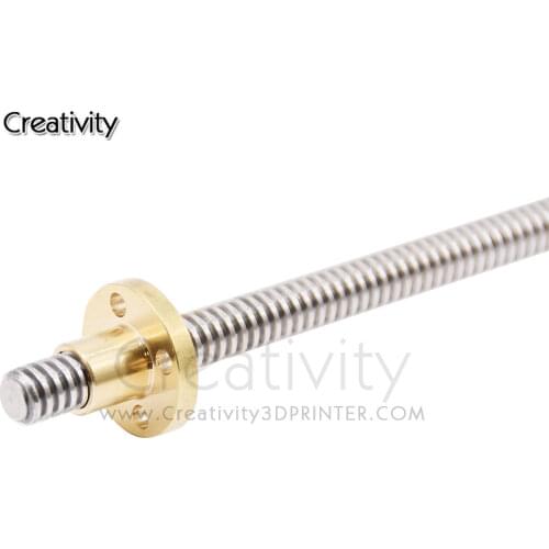 T8 Lead Screw 100mm 150mm 250mm 300mm 330mm 350mm 3D Printers Parts lead screw 8mm Trapezoidal Screws Copper Nuts Leadscrew Part