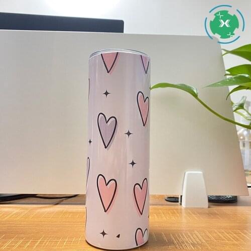 Beautiful Design 20oz Sublimated Straight Skinny Tumblers with Lid and straw for Water and Milk