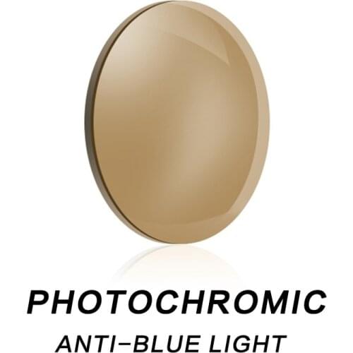 Brown Quality Anti Blue Light Rays Photochromic 1.56 1.67 Prescription CR-39 Resin Aspheric Glasses Lenses Myopia Lens
