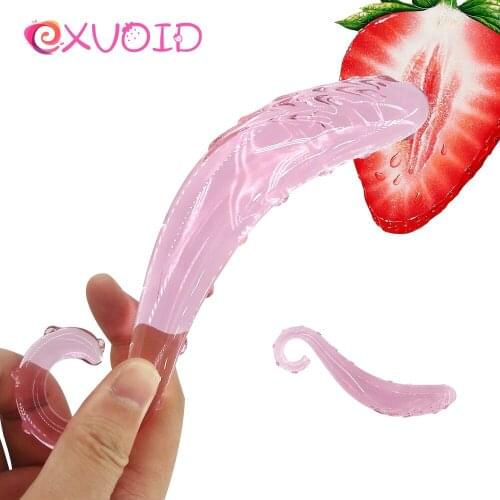 EXVOID G Spot Massager Anal Plug Crystal Glass Dildo Hippocampus Fake Penis Butt Plug Anal Sex Toys for Women Men Gay Sex Shop