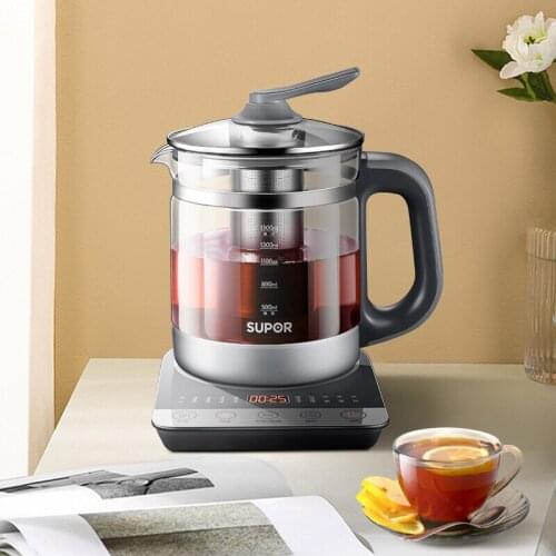 SUPOR Health Pot Multifunctional Thickened Glass Tea Cooker 1.5L Electric Kettle Kitchen Appliances