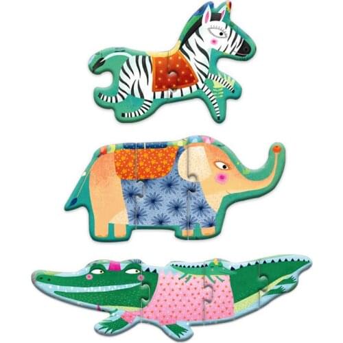 N015 2017 Freeshipng Jungle Animals Puzzle Children Puzzle Toys Kids Very Like Alien Scene Paper Puzzle Toys