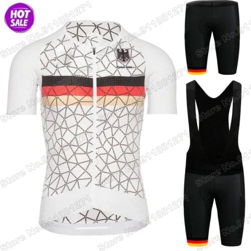 2021 New Germany Cycling Jersey Set German National Team Cycling Clothing Road Race Bike Shirts Suit MTB Maillot Culotte
