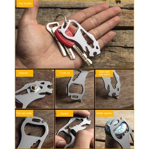 New EDC Key Accessory Multi-purpose Multi-function Carabiner Stainless Steel Mini Tool For Cyclists Outdoor Hiking Survival Tool