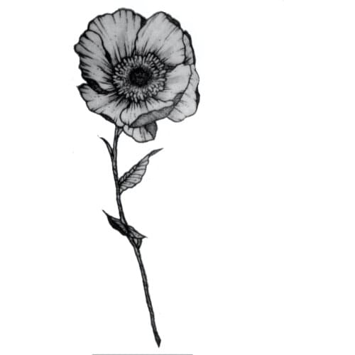 One Grey Flower Waterproof Temporary Tattoos Sticker Henna Tatoo Body Art Miss Rose Fake Tattoo The Flash For Woman Men Ganesha