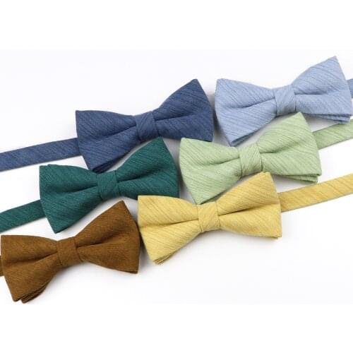 Solid Color Child Bow Tie Polyester Cotton Classic Colorful Navy Green Yellow Butterfly Bowtie For Boys Girls Wedding Party