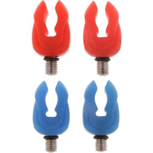 2pcs Fishing Rod Butt Rest Holder Red/Blue Silicone Butt Rod Pod Stand Bracket
