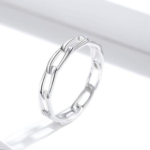 Simple Real 925 Sterling Silver Weave Cross Link Chain Ring For Women Engagement Wedding Fashion Jewelry Gift 2020