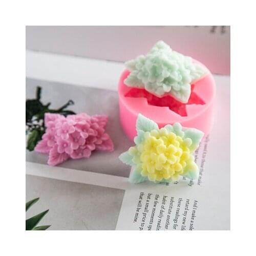 PRZY Silicone Soap DIY Single Hole Flowers Mold Handmade Flower Aroma Mould Soap Making Moulds Resin Clay Molds Rubber
