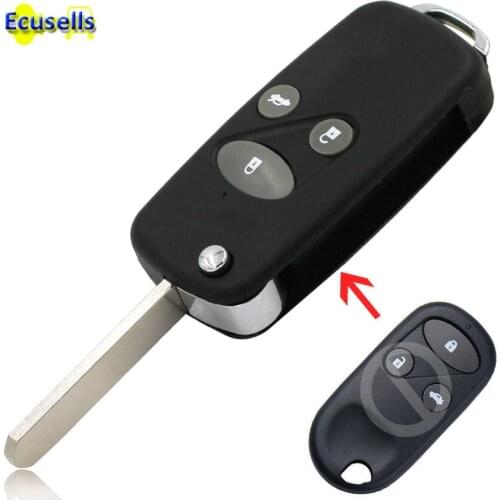 3 Buttons Flip Folding Remote Key Shell Case Cover For Honda CRV S2000 Blade2.4