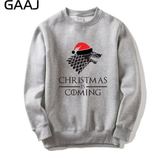 GAAJ "Christmas is coming" Print Letter Men Women Sweatshirt Casual Fashion Hoodie Tracksuit Hoodies Fleece High Quality