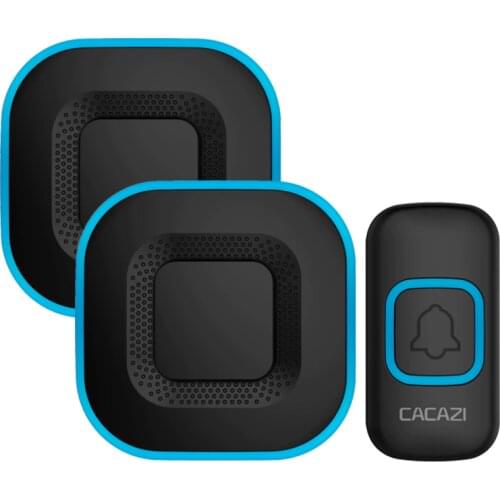 CACAZI Waterproof Wireless Doorbell 300M Range US EU UK Plug Smart LED Door Bell 38 Chimes 4 Volume 1 2 Button 1 2 3 Receiver