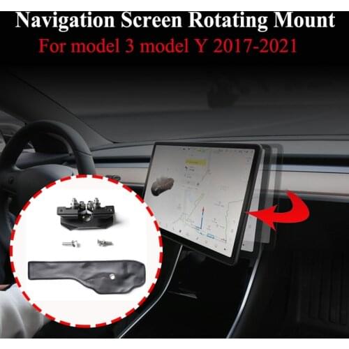 For Tesla Model 3 Y Center Navigation Screen Rotation Mount Holder Turn Left and Right Car Modification Accessories
