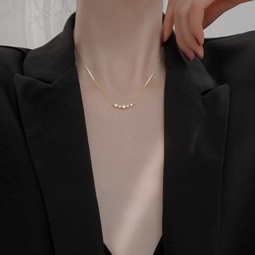 Women Jewelry AAA Zircon Pendant Necklace Popular Design High Quality Shiny Crystal One Layer Chain Necklace For Party Gifts