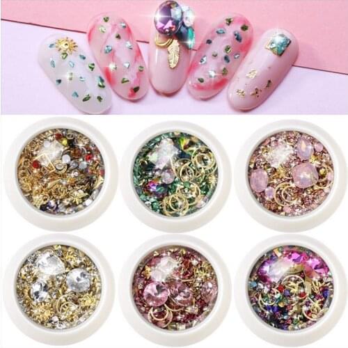 1 Box 3D Crystal Mixed Colorful Rhinestones For Nails Stones For Nail Art Decorations Diy Design Manicure Diamonds