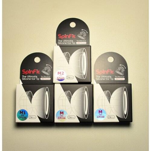 1 Pair(2 pcs) SpinFit CP220 CP230 360 Rotated In-ear Earphones Patented Silicone Eartip Innovative Technology Eartips