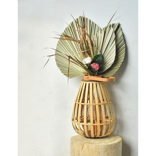 1PC Dried Natural Plant Palm Leaves Home Room Decor DIY Dry Flowers Palm Fan Leaf for Party Art Wall Hanging,Wedding Decoration