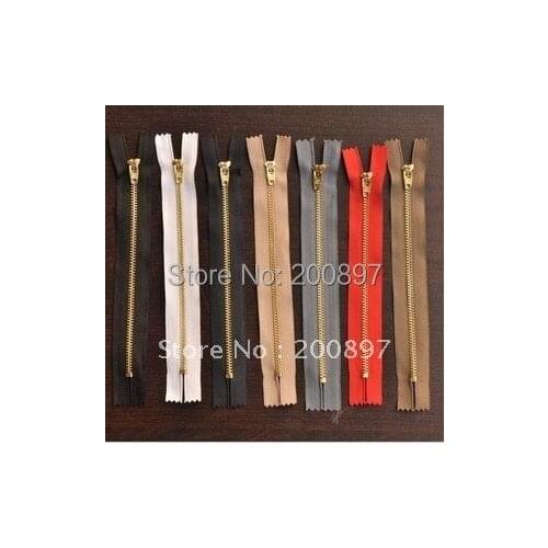 18cm teeth brass metal zipper mainly for jeans 30pcs DIY accessories 4# zipper 7 colors available